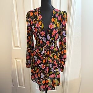 Cabi Mingle Floral Belted Mesh Coverup Kimono